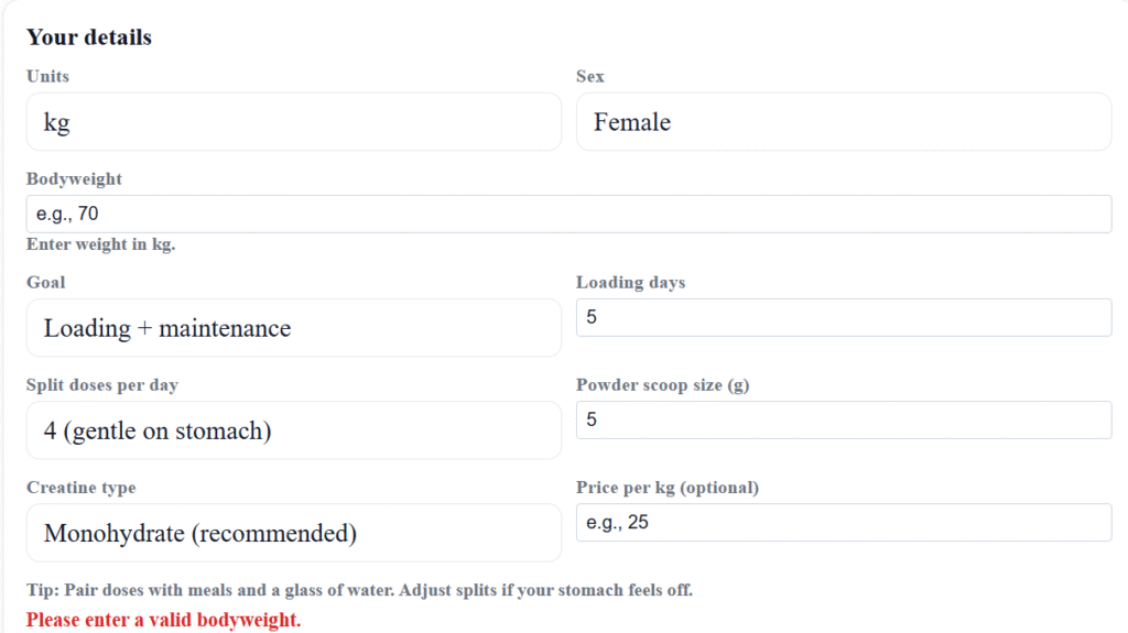 Creatine Calculator for Men and Women: Find Your Perfect Dose in Seconds