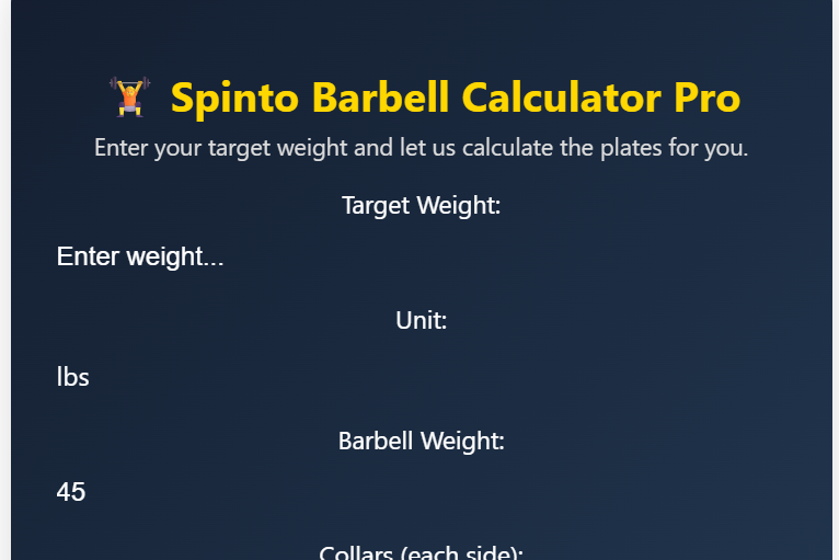 Barbell Calculator (lbs & kg) — Fast, Visual, Mobile‑Friendly