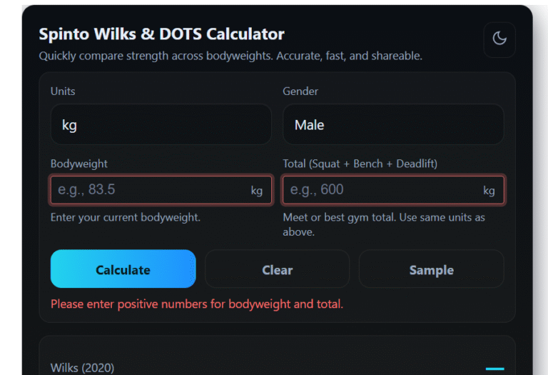 Wilks & DOTS Calculator : Measure Your True Powerlifting Strength